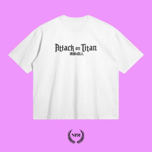 white attack on titan t-shirt design - front