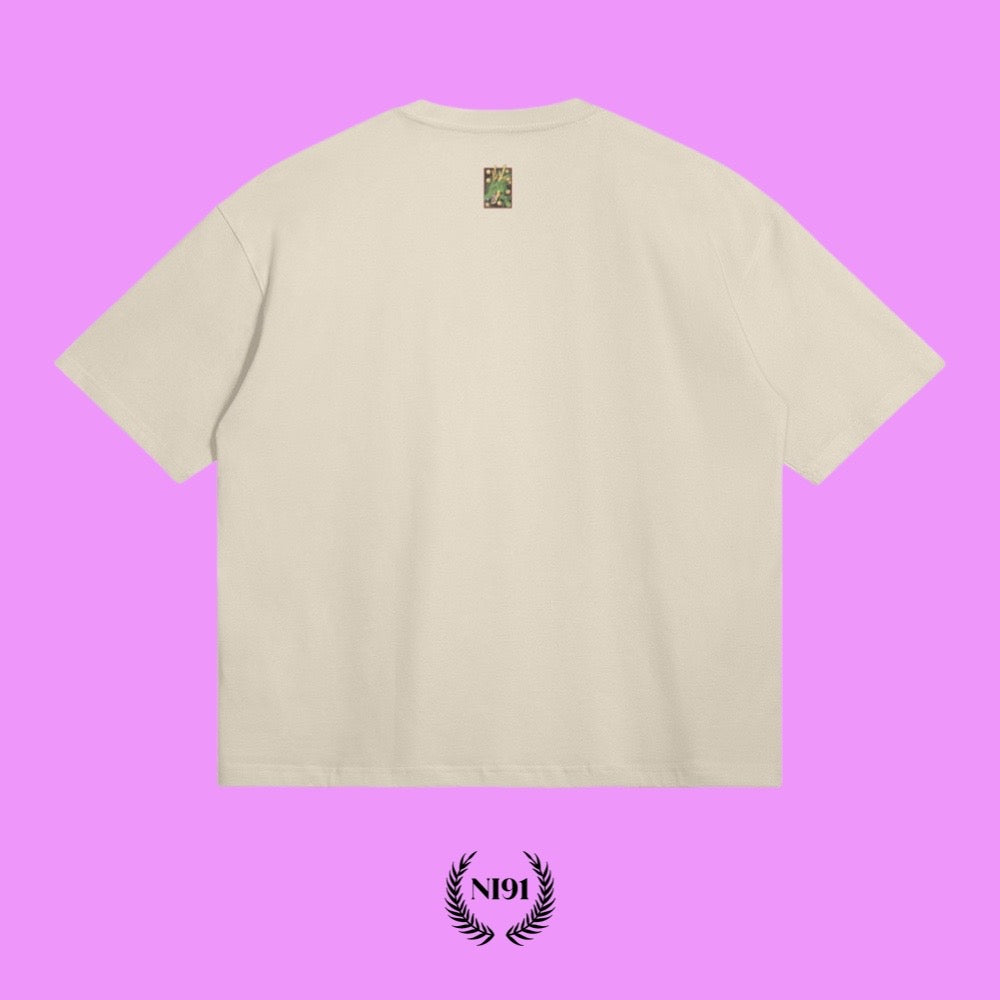 Red Ribbon Army Oversized Casual tee - Cream (front)
