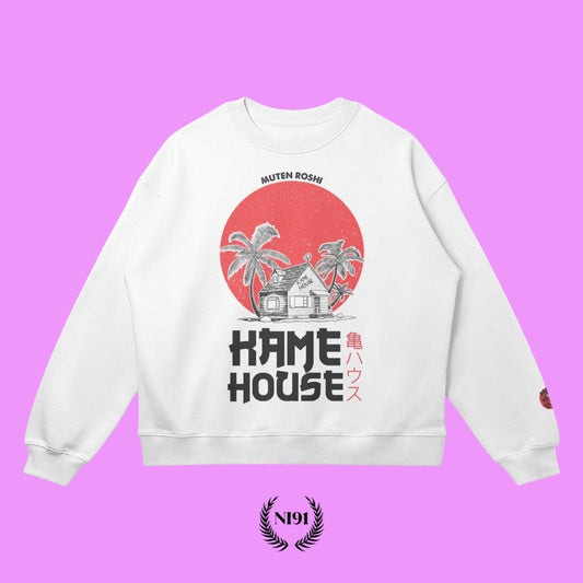 Oversized Kamehouse Sweatshirt - Arctic White (front)
