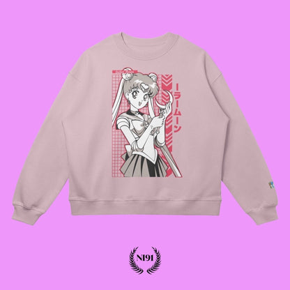 Sailor Moon Oversized Sweatshirt - Pure Pink (front)
