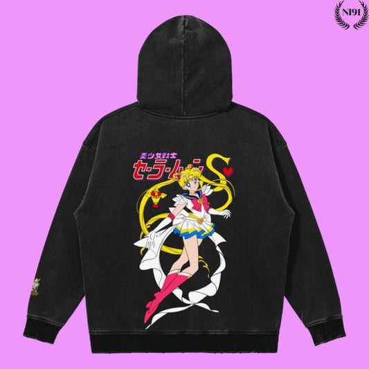Vintage Washed Sailor Moon Hoodie - ninetyoneshop.com