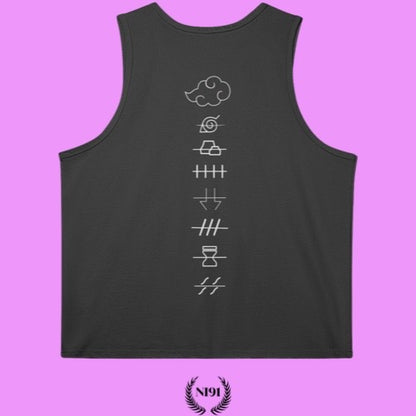 Oversized Akatsuki Tank top - Deep Black