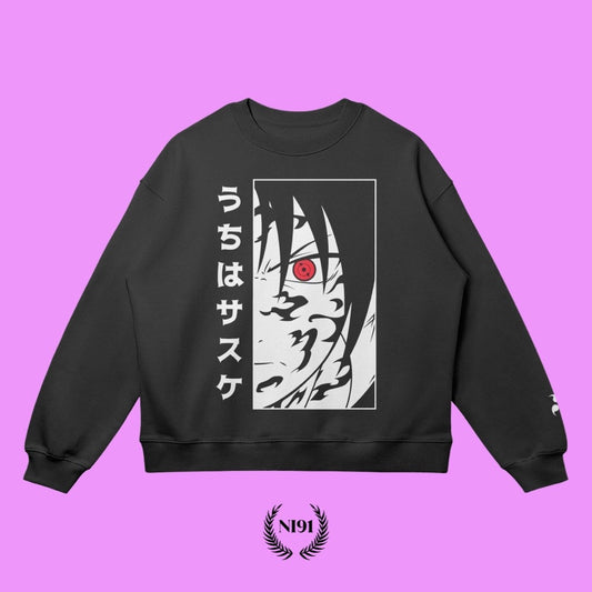 Oversized Sasuke Sweatshirt - Amaterasu Black