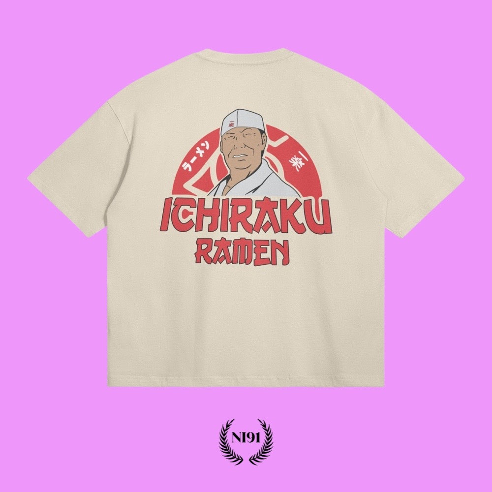 Ichiraku Ramen Oversized tee - Cream (back)