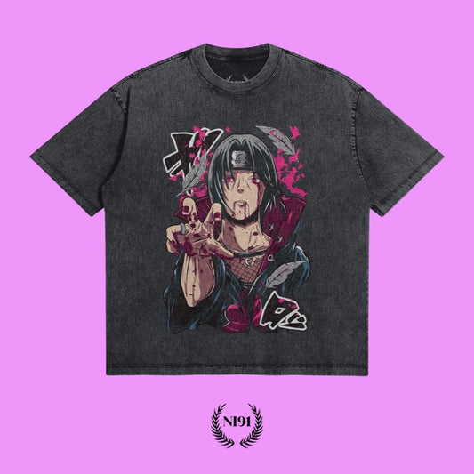 Itachi Oversized tee - Akatsuki clothing collection - Vintage Wash