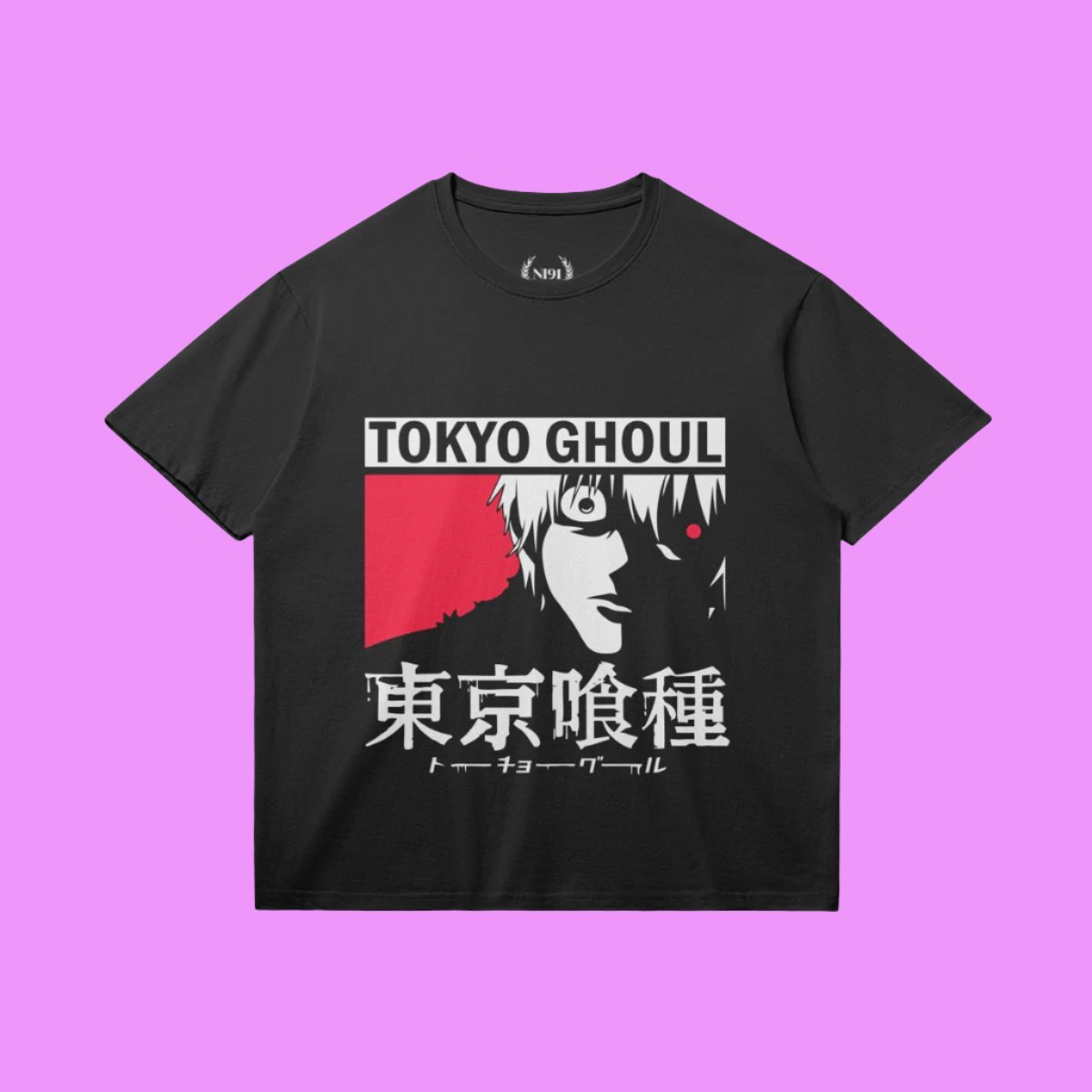 Black Anime T-shirt - Tokyo Ghoul